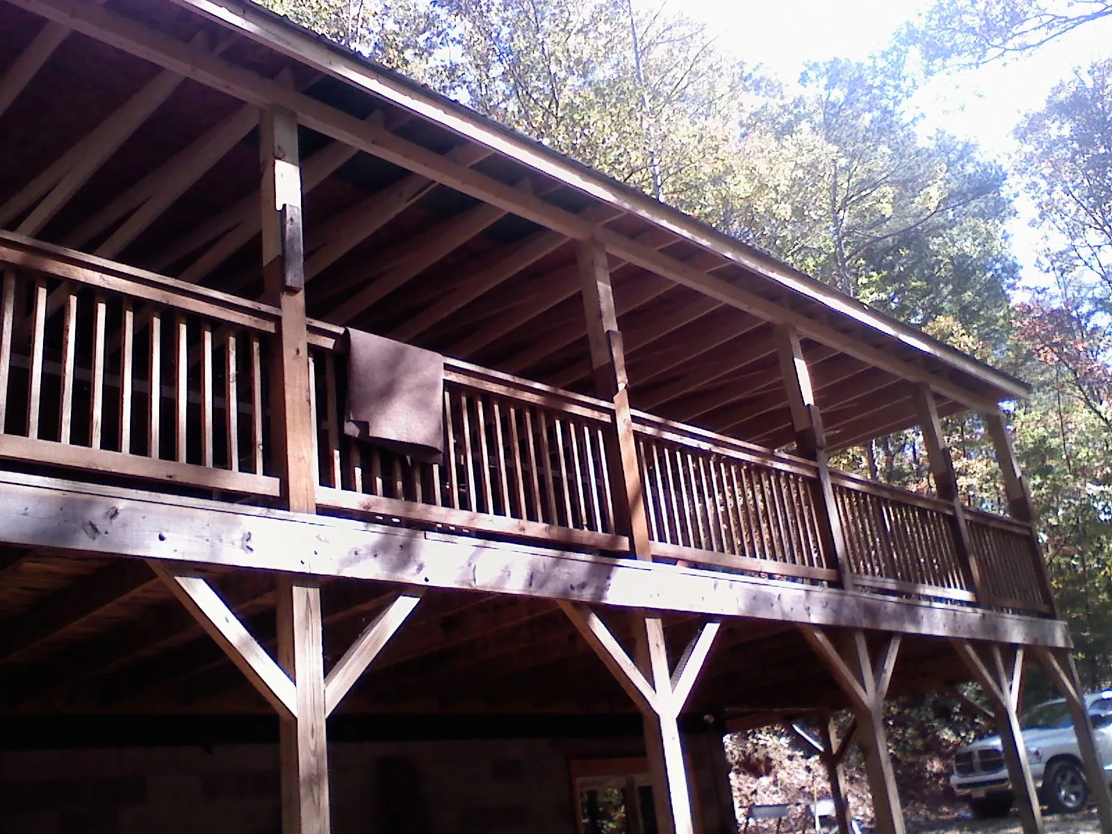 Timber framing under a new elevated porch and deck — Roof Leak Repair in Mechanicville by Roofing Brothers